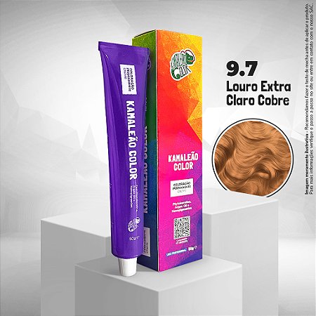 Coloração Louro Extra Claro Cobre 9.7 50g - Kamaleão Color