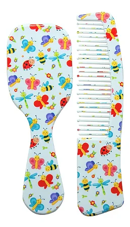 Kit Infantil Escova E Pente Cabelo Estampas Diversas 0611 - Marco Boni