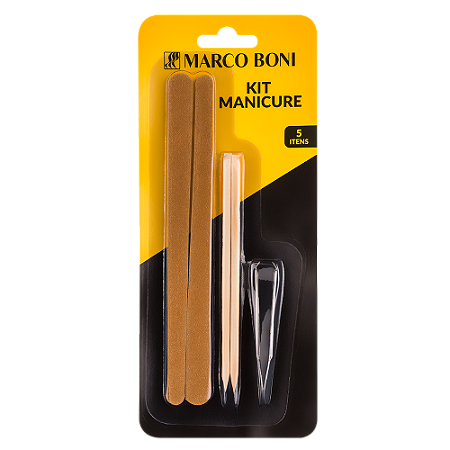 Kit com 2 Palitos, 2 Lixas e 1 Pinça  6018 - Marco Boni