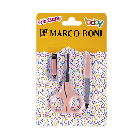 Kit Manicure Baby c/ 3 peças Rosa 6163B - Marco Boni
