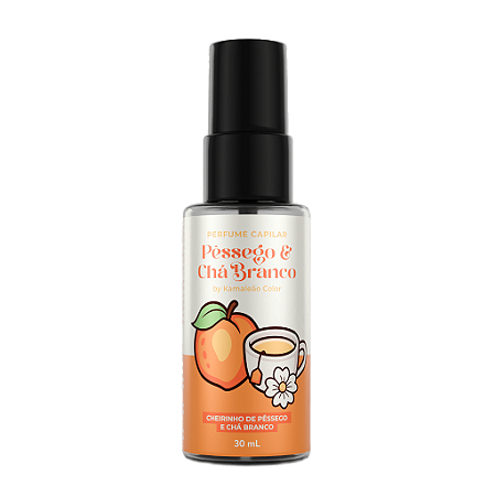 Perfume Capilar de Pêssego e Chá Branco 30ml - Kamaleão Color