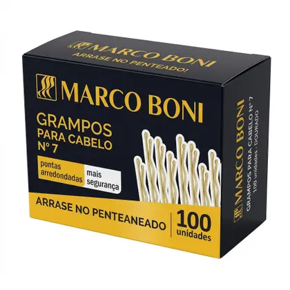 Grampo Dourado para Cabelo Nº7  100 unidades 8310 - Marco Boni