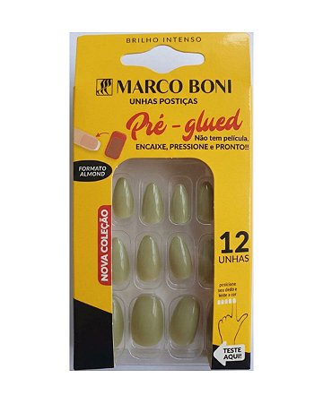 Unhas Postiças Pré-Glued Almond Pistache 9759 - Marco Boni