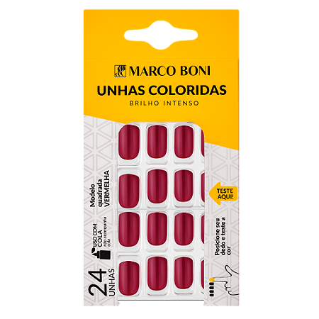 Unhas Postiças Quadrada Vermelha 9736 - Marco Boni