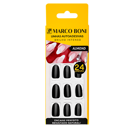 Unhas Autoadesivas Almond Preto 1959 - Marco Boni