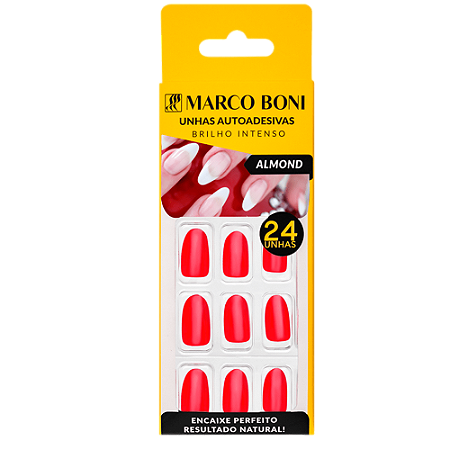 Unhas Autoadesivas Almond Vermelho 1957 - Marco Boni