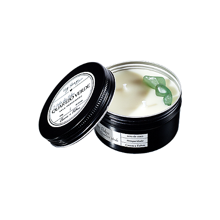 Vela Perfumada Aluminio Quartzo Verde-Cascas e Folhas 90g