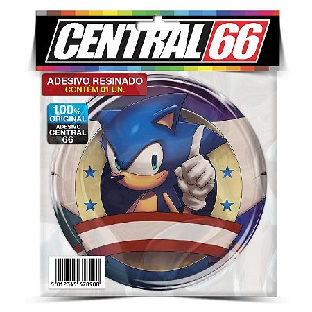 Adesivo Resinado Redondo Sonic Correndo - Central 66