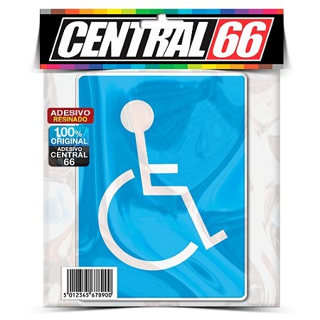 Adesivo Resinado Placa - Deficiente Azul Cadeirante