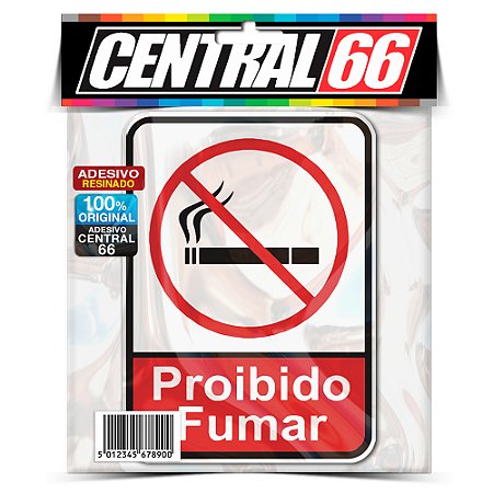 Adesivo Resinado Placa - Proibido Fumar