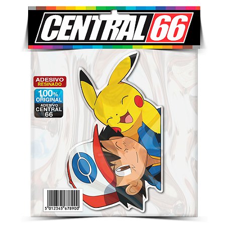 Adesivo Resinado Pokemon - Ash e Pikachu