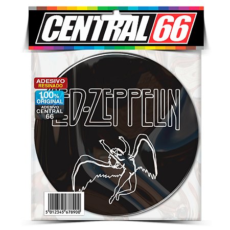 Adesivo Resinado Redondo Led Zep - Logo e Anjo