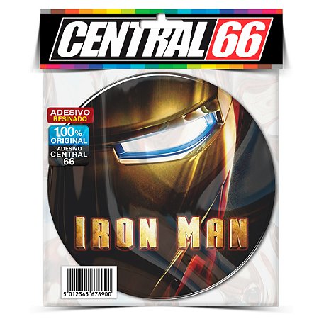 Adesivo Resinado Redondo Marvel - Iron Man Filme