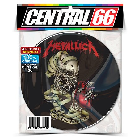 Adesivo Resinado Redondo Metallica - Caveira