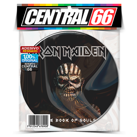Adesivo Resinado Redondo Musica - Iron Maiden The Book Of Soul R