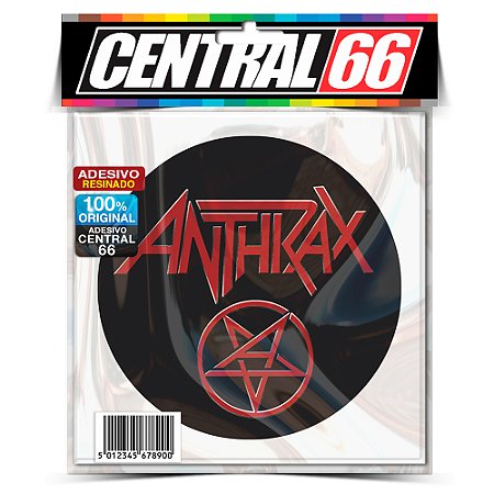 Adesivo Resinado Redondo Pentagrama - Anthrax