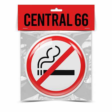 Adesivo Resinado Redondo Proibido Fumar