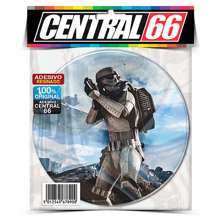 Adesivo Resinado Redondo Star Wars - Soldado Branco