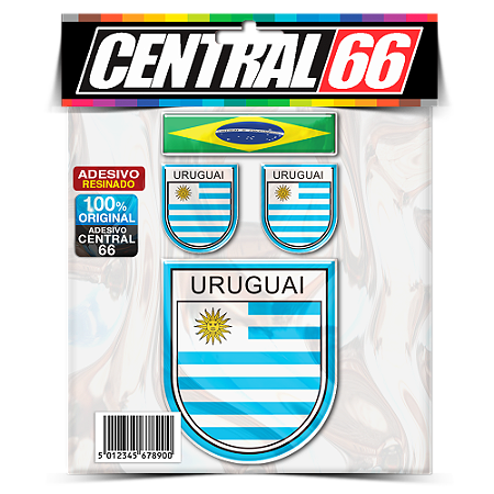 Kit Adesivos Emblema escudo Uruguai Resinado