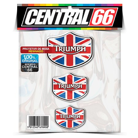 Kit Adesivos Emblema Triumph Inglaterra Resinado Promoção