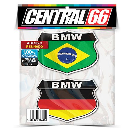 Kit Adesivos Emblema Escudo Brasil Alemanha BWM Resinado