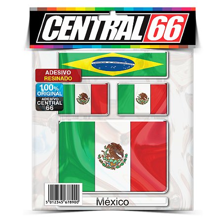 Kit Adesivos Bandeiras Mexico Resinado