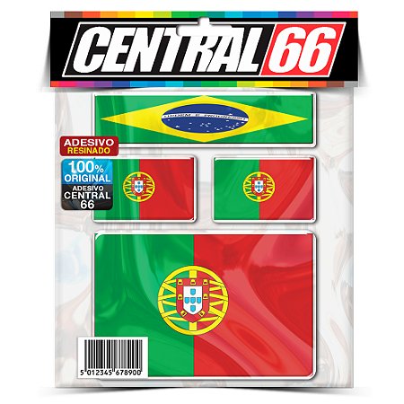 Kit Adesivos Bandeiras Portugal Resinado