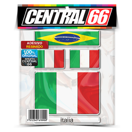 Kit 3 Adesivos Bandeiras Italia 6x4 Resinado