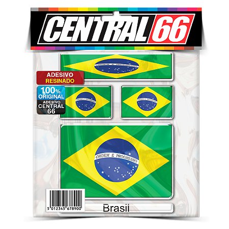 Kit Adesivos Bandeiras Brasil Resinado