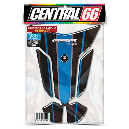 Tankpad Suzuki GSR 750 M1 - Carbono Preto/Azul Adesivo Protetor Resinado