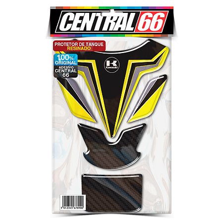 Tankpad Kawasaki M1 - Preto/Amarelo Adesivo Protetor Resinado