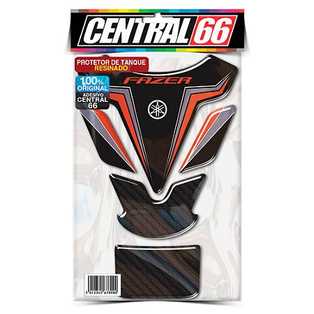 Tankpad Yamaha Fazer M1 - Preto/Laranja Adesivo Protetor Resinado