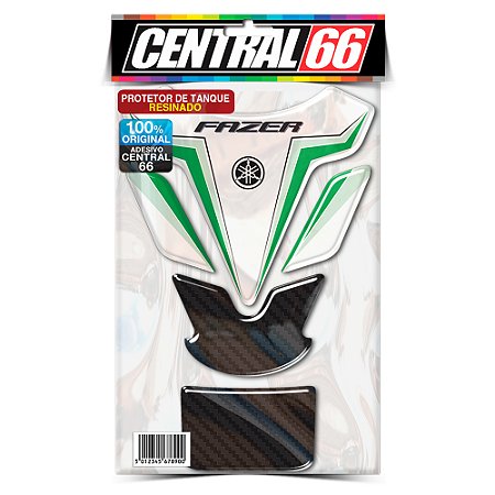 Tankpad Yamaha Fazer M1 - Branco/Verde Adesivo Protetor Resinado