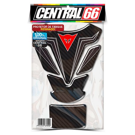 Tankpad Universal M1 Dainese - Carbono Preto Logo Vermelho Adesivo Protetor Resinado