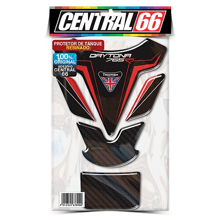 Tankpad Triumph Daytona 765RS M1 - Preto/Vermelho RS Adesivo Protetor Resinado