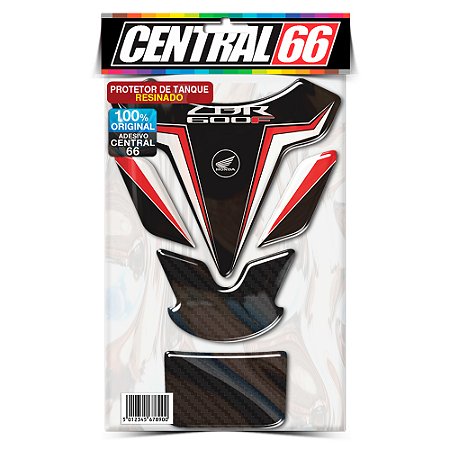 Tankpad Honda CBR 600F M1 - Preto/Vermelho Branco Adesivo Protetor Resinado