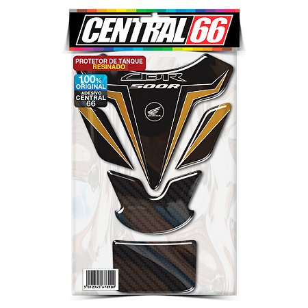 Tankpad Honda CBR 500R M1 - Preto/Dourado Adesivo Protetor Resinado