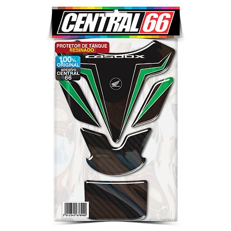 Tankpad Honda CB 500X M1 - Preto/Verde Adesivo Protetor Resinado