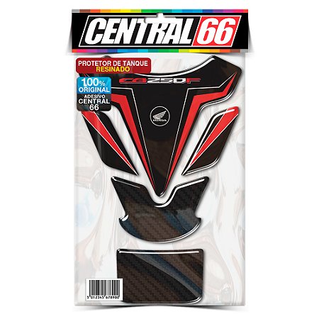 Tankpad Honda CB 250F M1 - Preto/Vermelho Adesivo Protetor Resinado