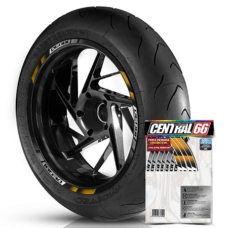 Adesivo Friso de Roda M2 Derbi Dourado Filete Refletivo