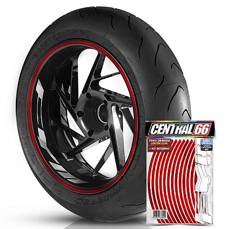 Kit Adesivo Interno de Roda G FYM + Friso Vermelho Refletivo