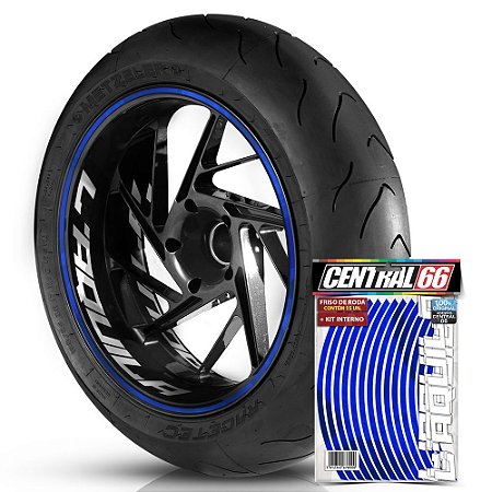 Kit Adesivo Interno de Roda G Laquila + Friso Azul Refletivo
