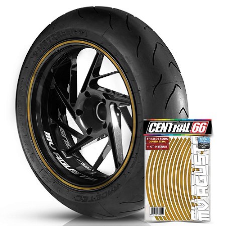 Kit Adesivo Interno de Roda P MV Agusta + Friso Dourado Refletivo