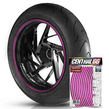 Kit Adesivo Interno de Roda P Harley Davidson + Friso Rosa