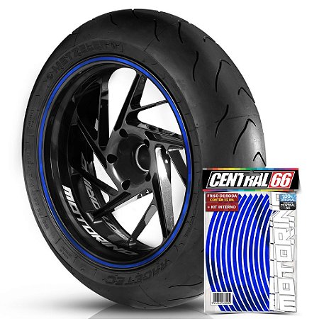Kit Adesivo Interno de Roda P Motorino + Friso Azul Refletivo