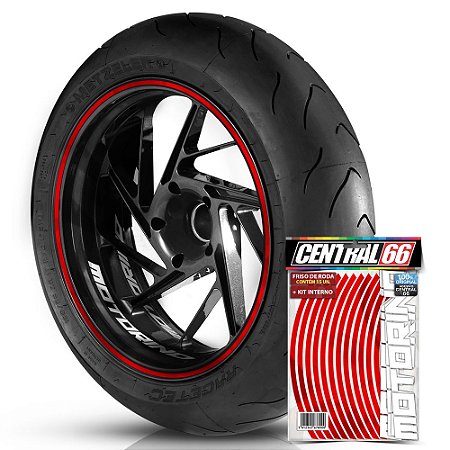 Kit Adesivo Interno de Roda P Motorino + Friso Vermelho Refletivo