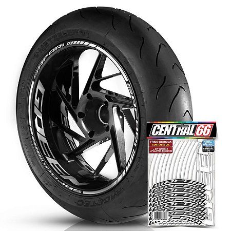 Adesivo Friso de Roda M1 +  Palavra SAFARI + Interno G Green - Filete Branco