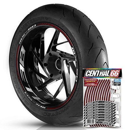 Adesivo Friso de Roda M1 +  Palavra MX-50 + Interno G Beta - Filete Vinho