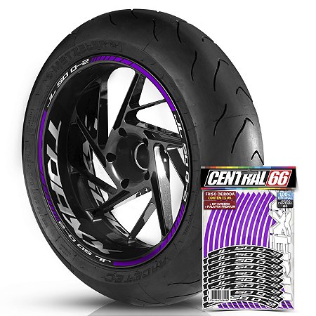 Adesivo Friso de Roda M1 +  Palavra Traxx JL 50 Q 2 + Interno G TRAXX - Filete Roxo