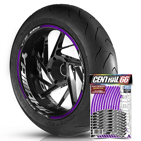 Adesivo Friso de Roda M1 +  Palavra YZ 85 + Interno G Yamaha - Filete Roxo